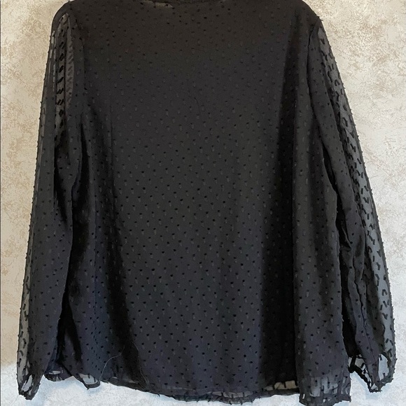 Tantrums Black Dotted Swiss Embroidered Peasant Boho Ladies Top Size Large - Picture 4 of 16